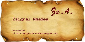 Zsigrai Amadea névjegykártya